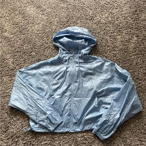 Alo Yoga Light Blue Hooded Windbreaker Jacket